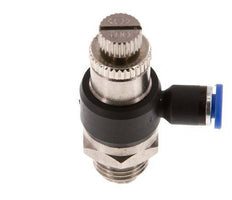 Coude de sortie du compteur du silencieux Flow Control 4 mm - G1/4'' laiton/PA 66