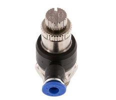 Coude de sortie du compteur du silencieux Flow Control 4 mm - G1/4'' laiton/PA 66