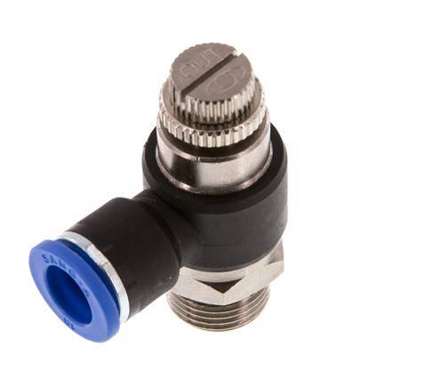 Coude de sortie du compteur du silencieux Flow Control 10 mm - G3/8'' laiton/PA 66