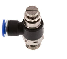 Coude de sortie du compteur du silencieux Flow Control 10 mm - G3/8'' laiton/PA 66