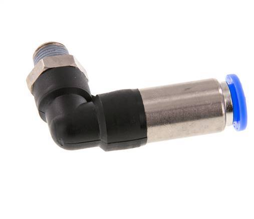 Raccord à Enfoncer 8mm & R1/8'' Mâle Coude Autobloquant en Laiton/PBT 0-10bar (0-145psi) [2 Pièces].