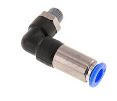 Raccord à Enfoncer 8mm & R1/8'' Mâle Coude Autobloquant en Laiton/PBT 0-10bar (0-145psi) [2 Pièces].