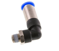 Raccord à Enfoncer 8mm & R1/8'' Mâle Coude Autobloquant en Laiton/PBT 0-10bar (0-145psi) [2 Pièces].