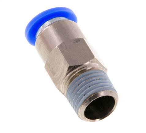 Raccord à Enfoncer 8mm et R1/4'' Mâle Autobloquant en Laiton/PBT 0-10bar (0-145psi) [2 pièces].