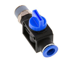 vanne manuelle d'arrêt à 3/2 voies 10 mm - R3/8'' plastique/laiton Ventilation côté tube