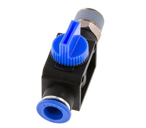 vanne manuelle d'arrêt à 3/2 voies 10 mm - R3/8'' plastique/laiton Ventilation côté tube