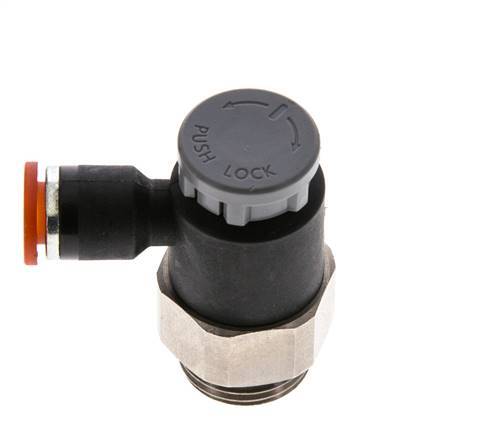 Vanne de régulation de débit Coude d'entrée 6 mm - G3/8'' Laiton/ Contre-écrou PA 66