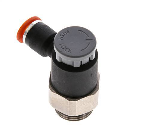 Vanne de régulation de débit Coude d'entrée 6 mm - G3/8'' Laiton/ Contre-écrou PA 66