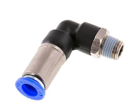 Raccord à Enfoncer 10mm & R1/4'' Mâle Coude Autobloquant en Laiton/PBT 0-10bar (0-145psi)