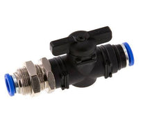 2-Way Straight Ball Valve 8 mm Plastic/Brass Bulkhead
