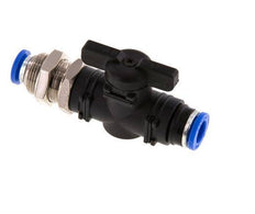 2-Way Straight Ball Valve 8 mm Plastic/Brass Bulkhead