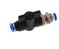 vanne à boisseau sphérique droite à 2 voies Bulkhead 8 mm en plastique/laiton