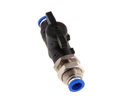 vanne à boisseau sphérique droite à 2 voies Bulkhead 8 mm en plastique/laiton