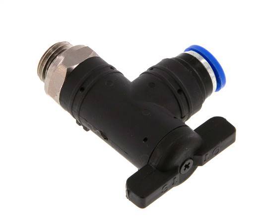 2-Way Elbow Ball Valve 8 mm - G1/4'' Plastic/Brass