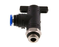 vanne à bille coudée à 2 voies 8 mm - G1/4'' plastique/laiton