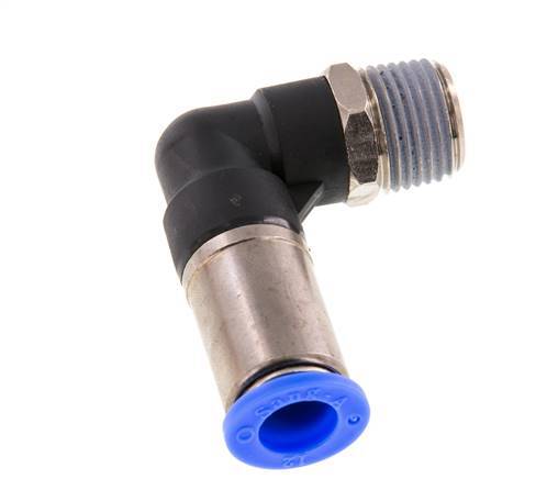 Raccord enfichable 12mm & R1/2'' mâle coude autobloquant laiton/PBT 0-10bar (0-145psi)