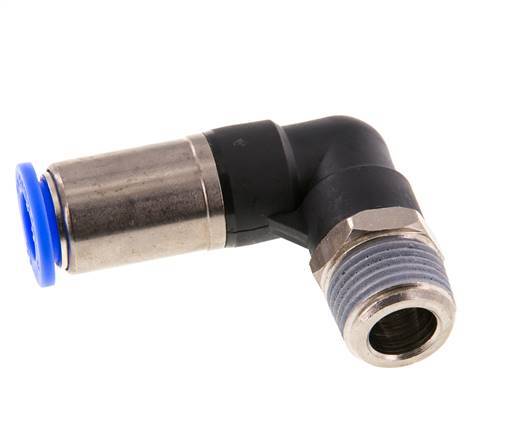 Raccord enfichable 12mm & R1/2'' mâle coude autobloquant laiton/PBT 0-10bar (0-145psi)