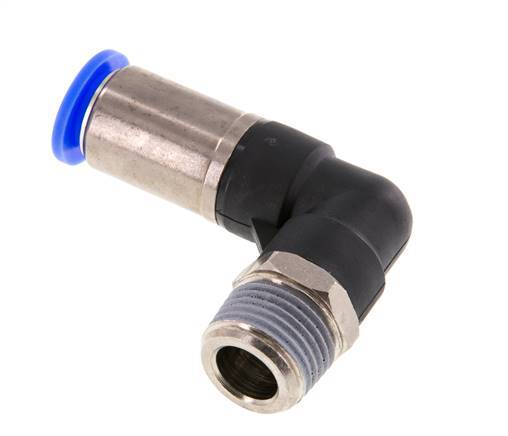 Raccord enfichable 12mm & R1/2'' mâle coude autobloquant laiton/PBT 0-10bar (0-145psi)