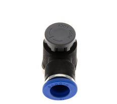 Vanne de régulation de débit Coude de sortie de compteur 10 mm - R3/8'' Laiton/ Contre-écrou PA 66