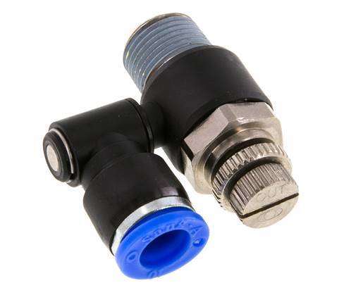 Silencieux de contrôle de débit Sortie de compteur rotative 10 mm - R3/8'' Laiton/PA 66