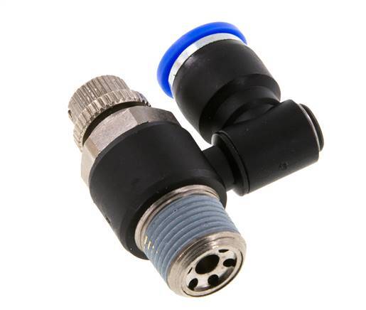 Silencieux de contrôle de débit Sortie de compteur rotative 10 mm - R3/8'' Laiton/PA 66