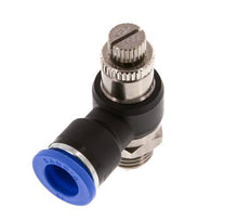 Coude de sortie de compteur du silencieux Flow Control 10 mm - G1/4'' laiton/PA 66