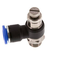 Coude de sortie de compteur du silencieux Flow Control 10 mm - G1/4'' laiton/PA 66