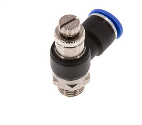 Coude de sortie de compteur du silencieux Flow Control 10 mm - G1/4'' laiton/PA 66