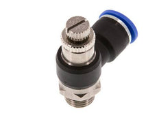 Coude de sortie de compteur du silencieux Flow Control 10 mm - G1/4'' laiton/PA 66