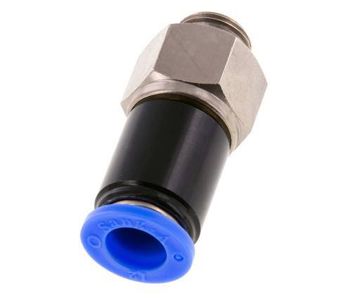 12mm & G3/8'' Joint articule Filetages mâles à enfoncer Laiton nickele/PBT NBR Rotatif