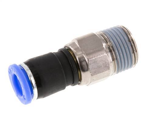 8mm & R3/8'' Joint articulé Filetages mâles à enfoncer Laiton nickelé/PBT NBR Rotatif