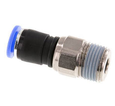 8mm & R3/8'' Joint articulé Filetages mâles à enfoncer Laiton nickelé/PBT NBR Rotatif