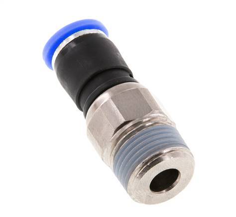 8mm & R3/8'' Joint articulé Filetages mâles à enfoncer Laiton nickelé/PBT NBR Rotatif
