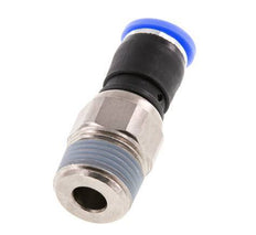 8mm & R3/8'' Joint articulé Filetages mâles à enfoncer Laiton nickelé/PBT NBR Rotatif