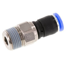 8mm & R3/8'' Joint articulé Filetages mâles à enfoncer Laiton nickelé/PBT NBR Rotatif