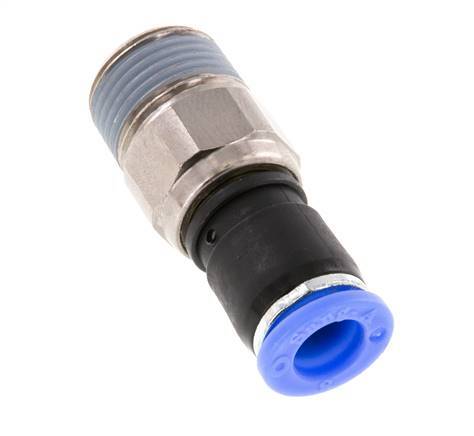 8mm & R3/8'' Joint articulé Filetages mâles à enfoncer Laiton nickelé/PBT NBR Rotatif