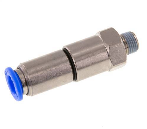 joint tournant rapide 8mm & R1/8'' Filets mâles à enfoncer Laiton nickele/PBT NBR rotatif