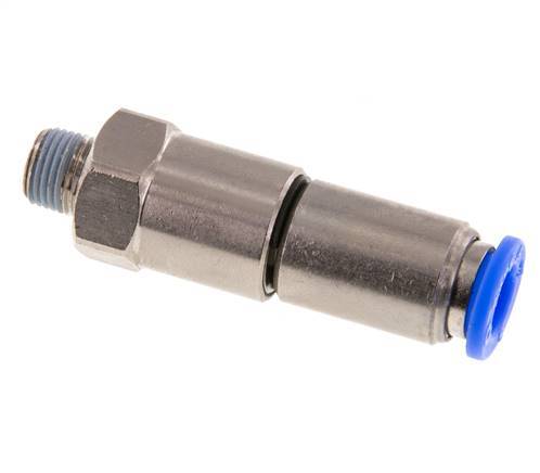 joint tournant rapide 8mm & R1/8'' Filets mâles à enfoncer Laiton nickele/PBT NBR rotatif
