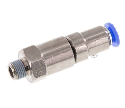 6mm & R1/8'' Quick Swivel Joint Push-In-Male Threads Laiton nickele/PBT NBR rotatif