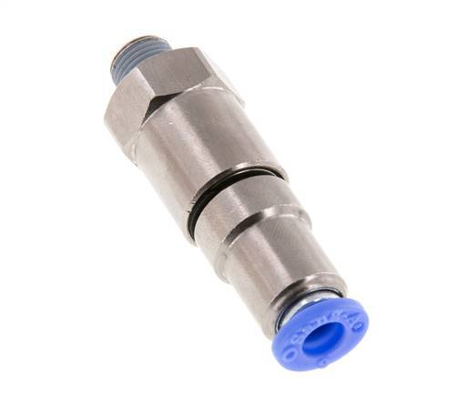 6mm & R1/8'' Quick Swivel Joint Push-In-Male Threads Laiton nickele/PBT NBR rotatif