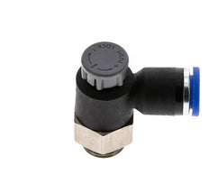 Vanne de régulation de débit Coude de sortie de compteur 8 mm - G1/4'' Laiton/ Contre-écrou PA 66