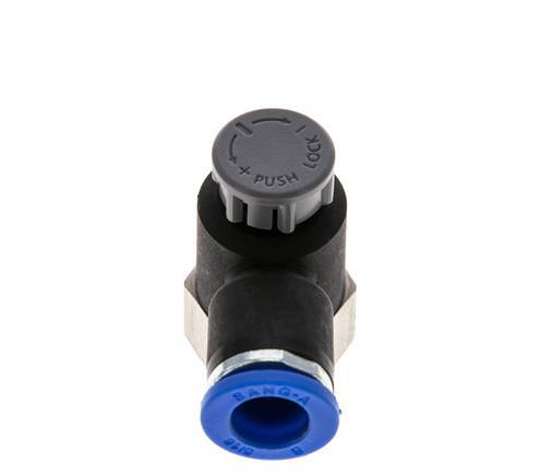 Vanne de régulation de débit Coude de sortie de compteur 8 mm - G1/4'' Laiton/ Contre-écrou PA 66