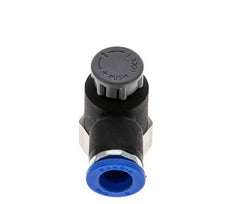 Vanne de régulation de débit Coude de sortie de compteur 8 mm - G1/4'' Laiton/ Contre-écrou PA 66