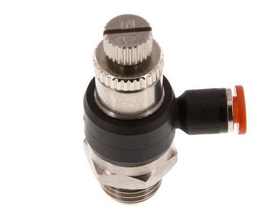 Coude de raccordement pour silencieux 4 mm - G1/4'' laiton/PA 66