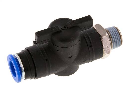 vanne à boule droite à 2 voies 12 mm - R3/8'' plastique/laiton