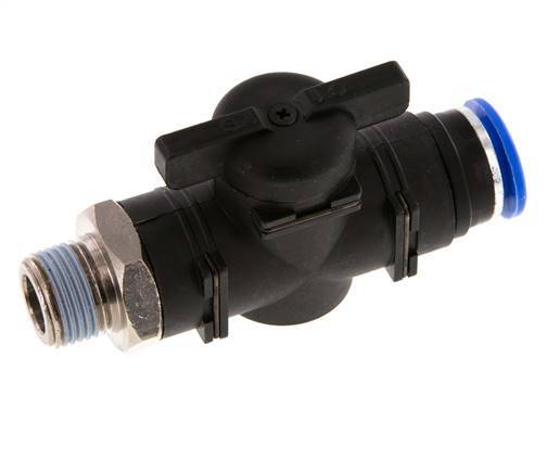 vanne à boule droite à 2 voies 12 mm - R3/8'' plastique/laiton