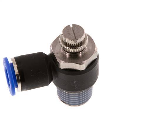 Coude de sortie du compteur du silencieux Flow Control 12 mm - R1/2'' Brass/PA 66