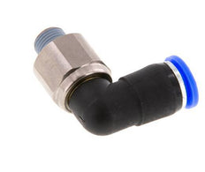 coude 8mm & R1/8'' Joint pivotant Filets mâles à enfoncer Laiton nickele/PBT NBR Rotatif