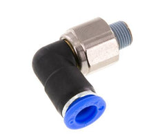 coude 8mm & R1/8'' Joint pivotant Filets mâles à enfoncer Laiton nickele/PBT NBR Rotatif