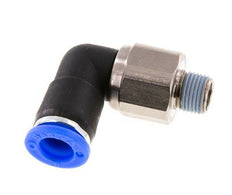 coude 8mm & R1/8'' Joint pivotant Filets mâles à enfoncer Laiton nickele/PBT NBR Rotatif